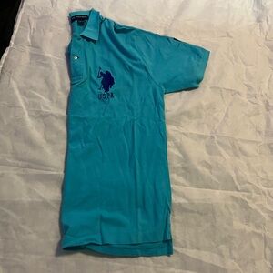 U.S. Polo Assn. Men’s Polo Shirt - Aqua with Navy Logo